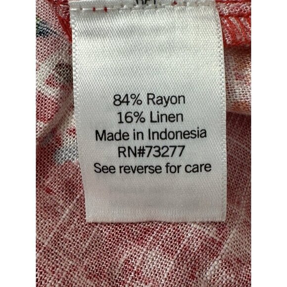 Euro Summer Red Floral Maxi XXL Skirt Button Down Cottagecore Amalfi Coastal Fit - Picture 7 of 9